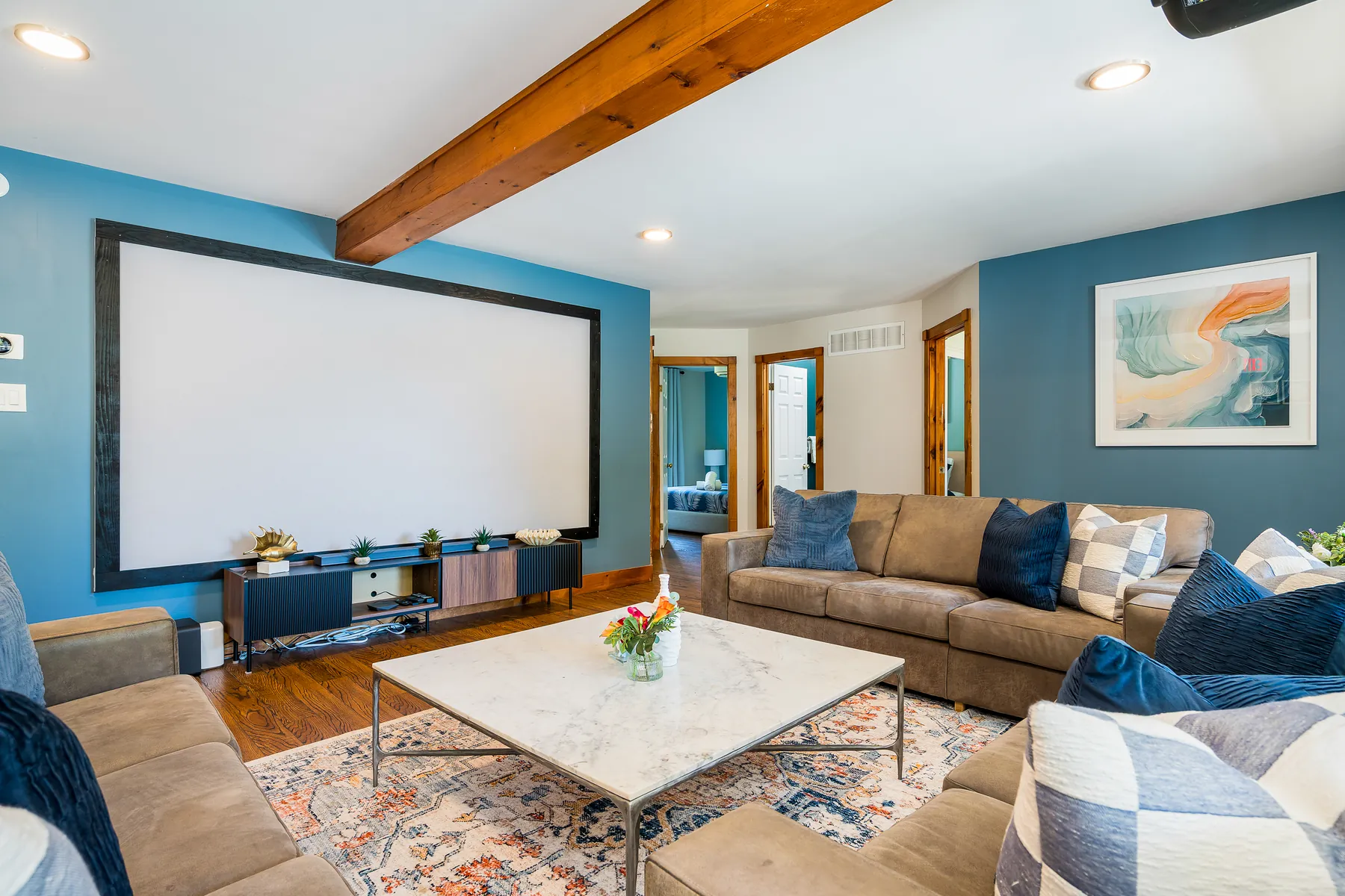 Blue Mountain Ski House projector lounge